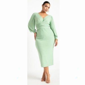 Elegant Mint Green Wrap Dress